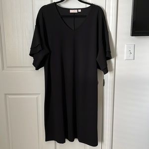 Belle by Kim Gravel black dress with flutter sleeves